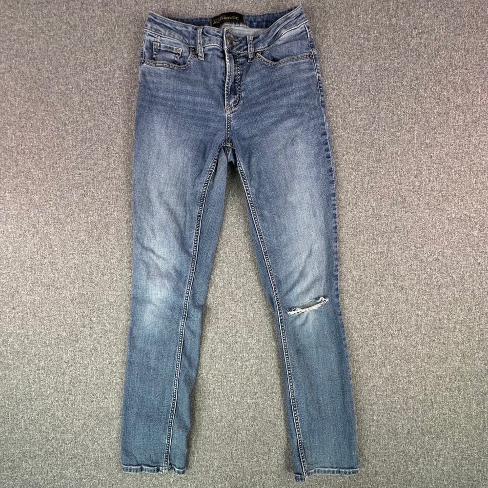 Silver Jeans Co. Jeans Womens 6/31 Curvy High Slim Straight Blue Distressed
